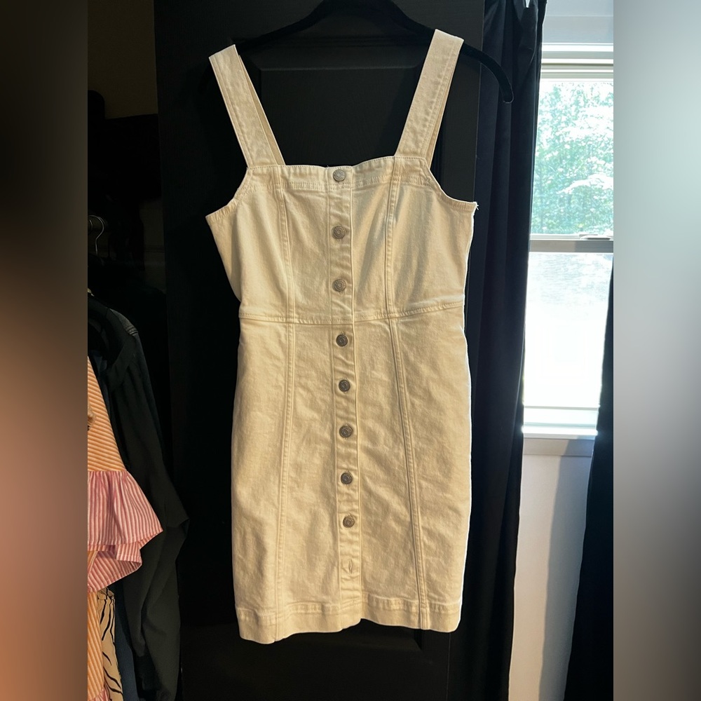 Madewell white denim button up dress